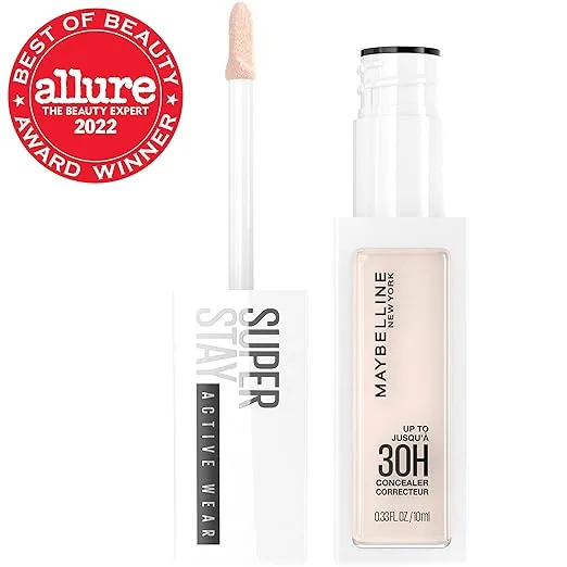 Maybelline Super Stay Liquid Concealer Makeup, Full Coverage Concealer, Up to 30 Hour Wear, Transfer Resistant, Natural Matte Finish, Oil-free, Available in 16 Shades, 01, 1 Count