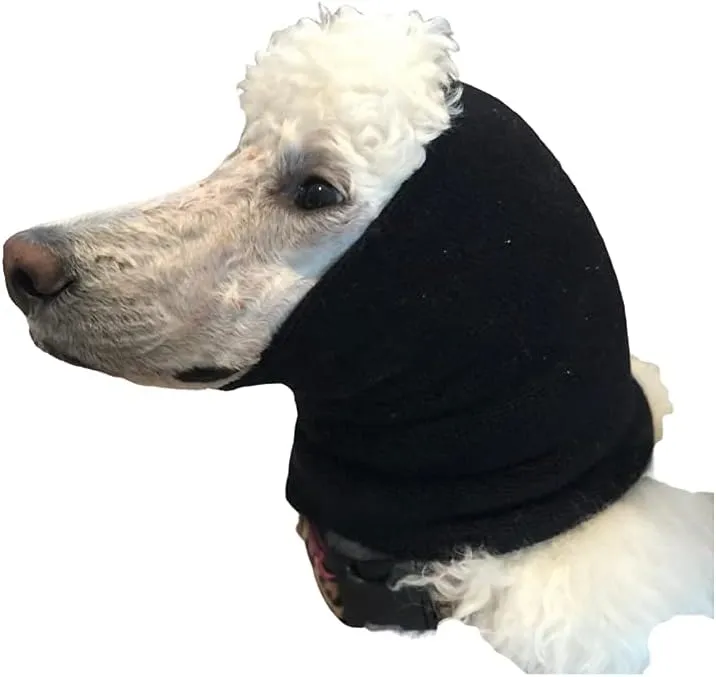 Pet Hoodz for Dogs-Anxiety, Grooming, Ear Muffs, Dog Ear Protection, Calming Hood, Ear Compression, Pet Hoodie, Dog Hoodie, Dog Ear Wrap Black Small