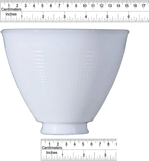 B&P Lamp 6 Inch Top Diameter I.E.S Style White Opal Glass Reflector Shade with Waffle Pattern Glass - Perfect Replacement for Antique Style Floor Lamps