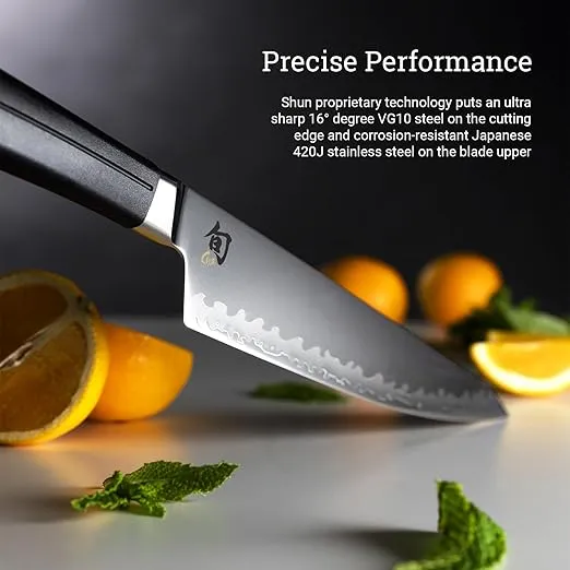 Shun Sora 8" Chef's Knife, Handcrafted Japanese Kitchen Knife, VG10 Steel Edge and 420J Stainless Steel Blade, Balanced Handle, Gyuto-Style Chef Knife for Professional and Home Chefs