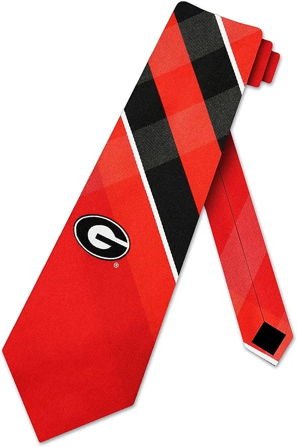 Eagles Wings Georgia Ties Bulldogs Mens Neckties (Grid Microfiber)