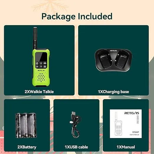 Retevis RT49P Waterproof Walkie Talkies, IP67 Floating 2 Way Radio, NOAA Walkie Talkie, 1200mAh Rechargeable AA Batteries, SOS Flashlight Two Way Radio for Skiing Kayaking 2 Pcs