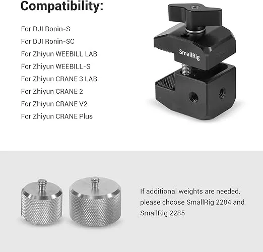 SmallRig Counterweight & Mounting Clamp Kit for DJI Ronin-S/Ronin-SC and for Zhiyun Weebill/Crane Series Gimbals BSS2465