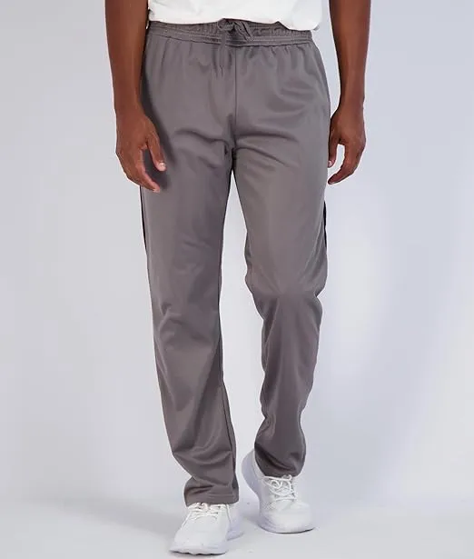 Real Essentials 3 Pack: Men's Active Athletic Casual Tricot Open Bottom Sweatpants with Pockets (Available in Big & Tall)