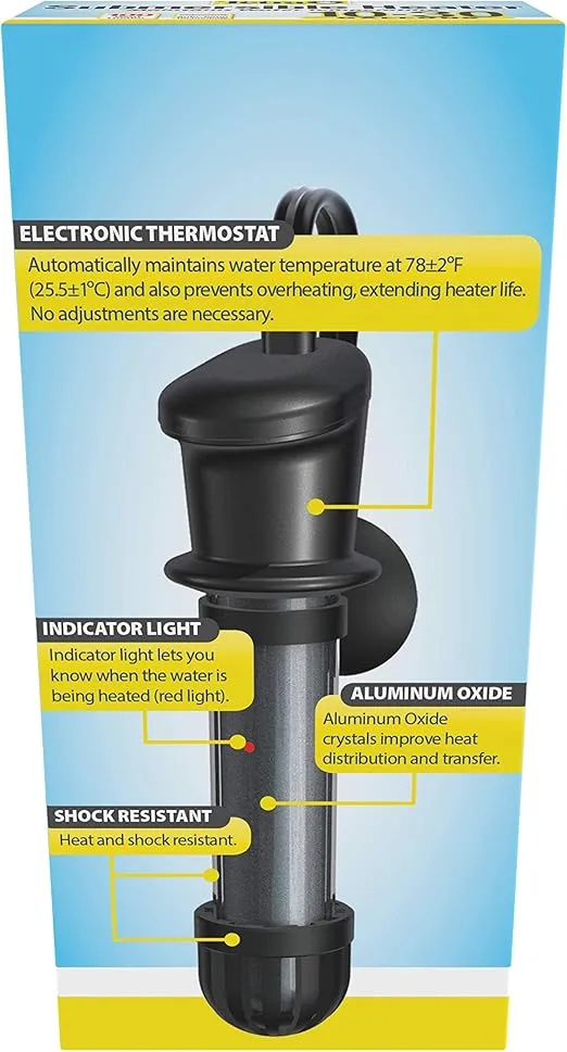 Tetra 26446 HT Submersible Aquarium Heater With Electronic Thermostat, 100-Watt, Multicolor, 10-30 Gallon