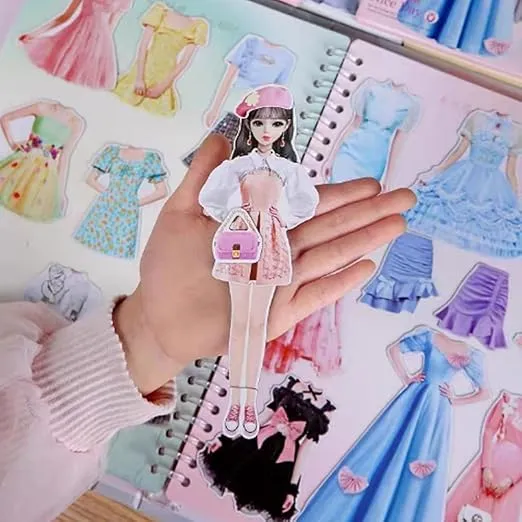 Magnetic Princess Dress Up Paper Doll, 2025 Paper Dolls Magnetic Dress Up Dolls for Girls Ages 4-7, Pretend Play Toys Magnet People Clothes Puzzles Game for Girls Imagine Set Birthday Gift (B Set)