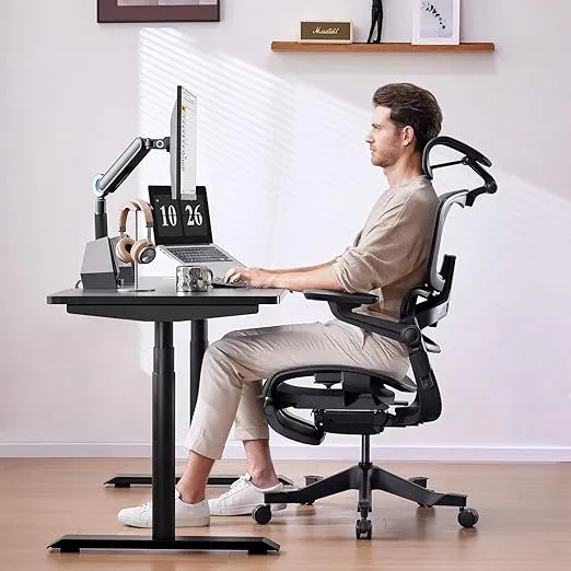 HINOMI H1 Pro V2 Ergonomic Office Chair with Footrest - Home Office Desk Chair with Lumbar Support, Mesh Office Chair with Foot Rest, Comfy Computer Chair with Back Support (Red, Large)