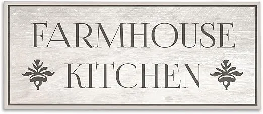 The Stupell Home Décor Collection Farmhouse Kitchen Typography Stretched Canvas Wall Art, 10 x 24