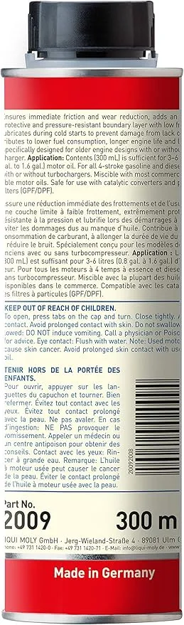 Liqui Moly MoS2 Anti-Friction Engine Treatment | 300 ml | Oil additive | SKU: 2009