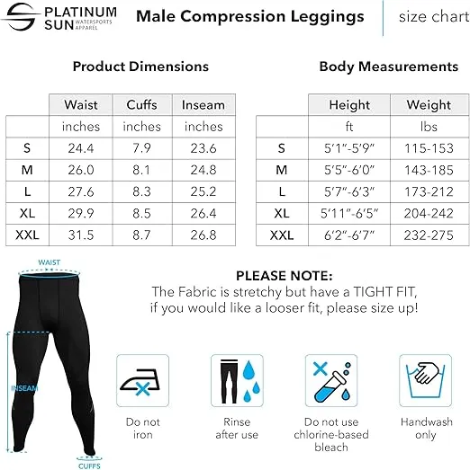 UPF 50+ Men's Swim Tights Long Swimming Pants for Men Dive Skins Surf Water Pants