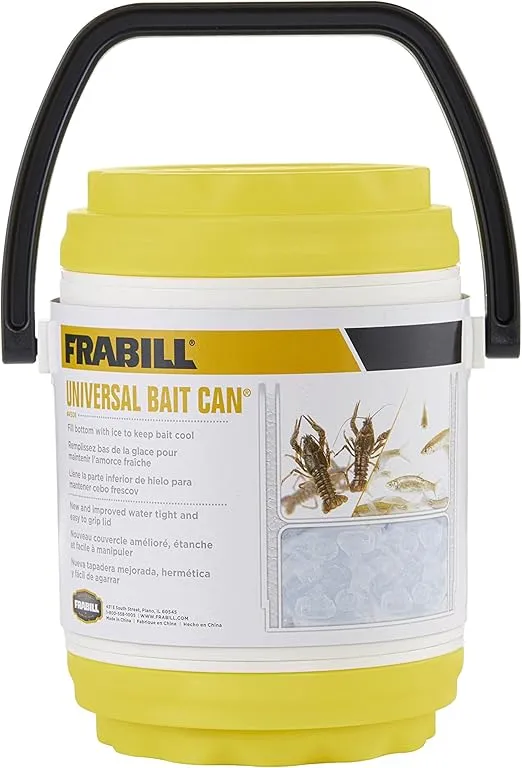 Frabill Dual Compartments Crawler Can, White and yellow