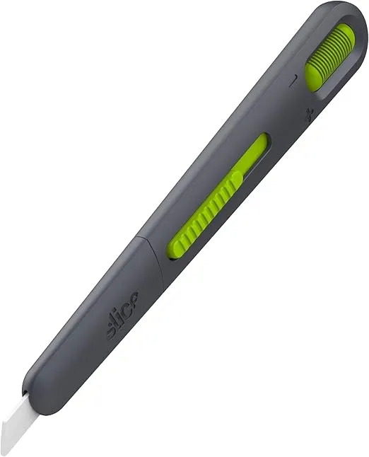 Slice 10474 Adjustable Slim Pen Cutter, Blade Auto Retracts Once Cutting Depth is Set, Never Rusts, Finger-Friendly Blade Lasts up to 11x Longer Than Steel