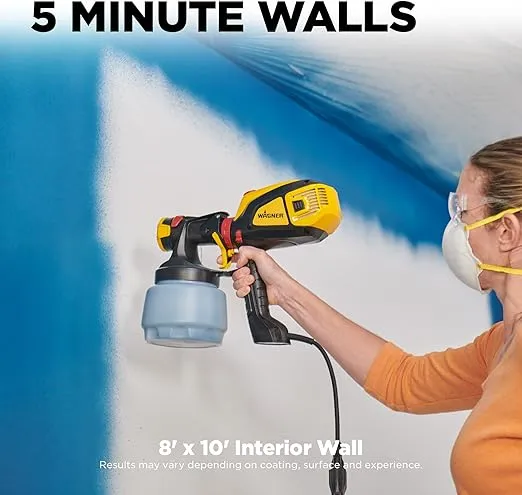 Wagner Spraytech 02419307 FLEXiO 595 Handheld HVLP Paint Sprayer, Sprays Most Unthinned Latex, Includes Two Nozzles - iSpray & Detail Finish Nozzle, Complete Adjustability, Lightweight Design