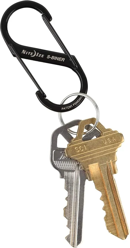 Nite Ize Size-2 S-Biner Dual Carabiner, Stainless-Steel, Black