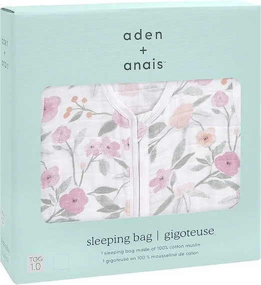 aden + anais Baby Sleeping Bag, Wearable Swaddle Blanket for Girls & Boys, Newborn Sleep Sack, Breathable & Lightweight