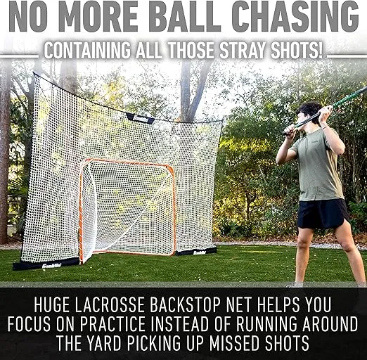 Franklin Sports Lacrosse Backstop Net - Lax Goal Backstop Net for Shooting Training + Practice - Extra Large Durable Net - 12' x 9'