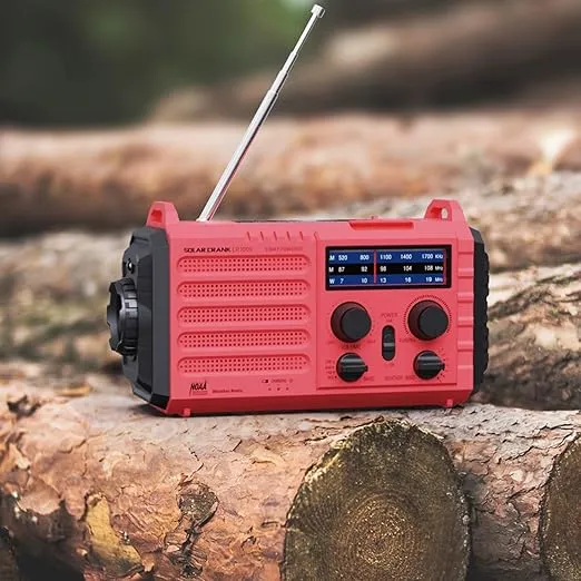 5000mAh Weather Alert Radio, AM/FM/SW/NOAA Radio, Solar Hand Crank Portable Survival Emergency Radio,Rechargeable Battery Power Bank USB Cellphone Charger,Camping Flashlight Lantern,SOS Alarm,Compass