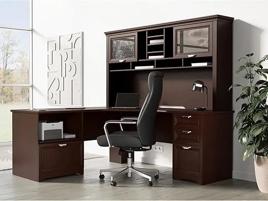 Realspace® Magellan Performance 71"W Hutch for L-Desk, Cherry