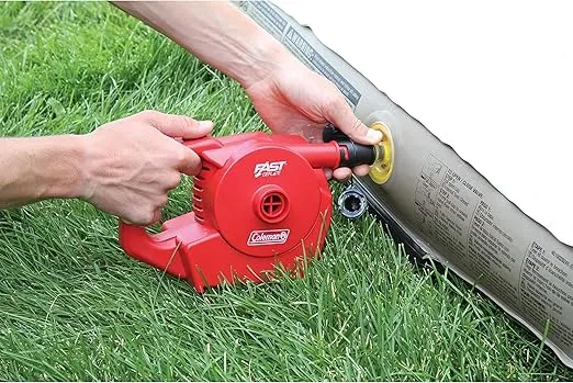 Coleman QuickPump Air Pump for Air Beds & Inflatables, Portable Air Pump with Fast Inflation or Deflation, Battery-Powered/Rechargeable/12-Volt/120-Volt Power Options