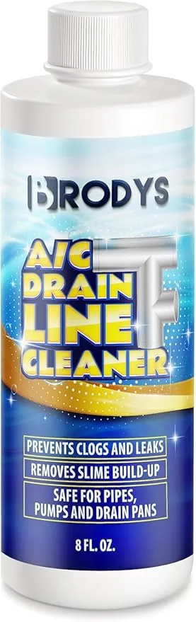 Brodys - A/C HVAC Drain Line Cleaner, 8oz Bottle, (Great to use at home, in the office, at restaurants and large commercial buildings), AC Drain Line Condensate Cleaner (1 Pack)