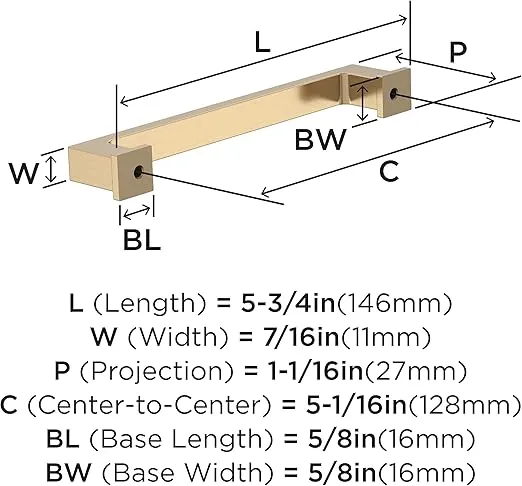 Amerock 10BX37032CZ | Champagne Bronze Cabinet Pull | 5-1/16 inch (128mm) Center-to-Center | 10 Pack | Bridgeport | Furniture Hardware