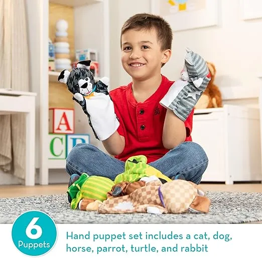 Melissa & Doug Pet Buddies Hand Puppets (6 Pc)