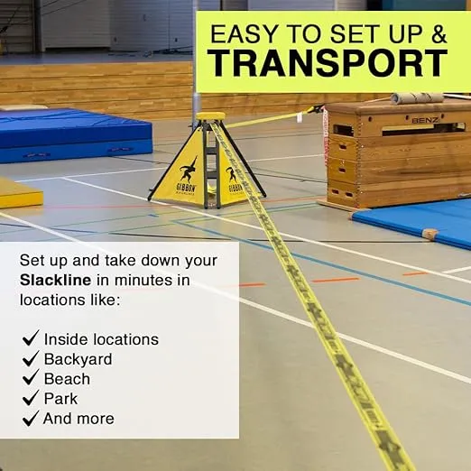 GIBBON SlackFrame - Slackline A-Frame to Slackline Without Trees - Slack Line Accessory Adjustable Frame