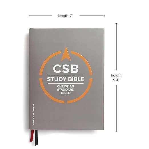 CSB Study Bible, Hardcover, Red Letter, Study Notes and Commentary, Illustrations, Articles, Word Studies, Outlines, Timelines, Easy-to-Read Bible Serif Type