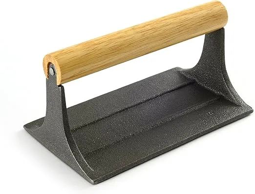 Norpro Cast Iron Bacon Press with Wood Handle