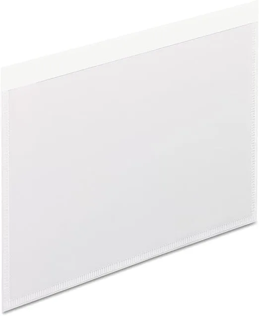 Pendaflex 99376 Self-adhesive vinyl pockets, clear front/white backing, 4w x 6h, 100/box