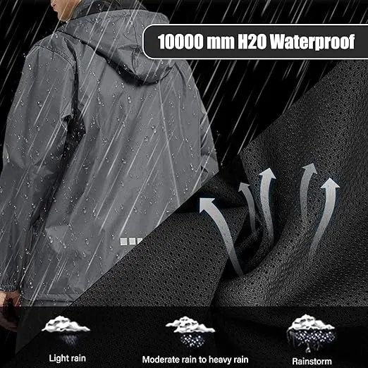 Ourcan Rain Suits for Man Women Waterproof Lightweight Rain Gear Rain Coats Breathable Jacket Pants for Golf, Fishing,Hiking