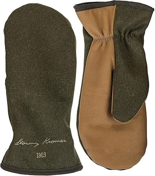 Stormy Kromer Tough Mitts, Leather Outdoor Gloves, Winter Mittens with Sherpa