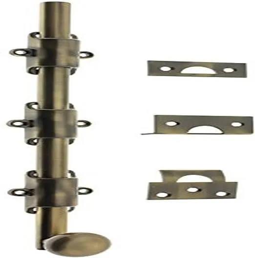 idh by St. Simons 11278-005 Premium Quality Solid Heavy Duty Surface Bolt with Round Knob, 12-Inch, Antique Brass