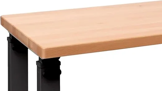 Seville Classics UltraHD Heavy Duty Workbench Table w/Solid Wood Top, 1000 lbs. Weight Capacity Workstation for Garage, Warehouse, Workshop, Granite, 60" W x 24" D x 28.5" to 42" H Desktop