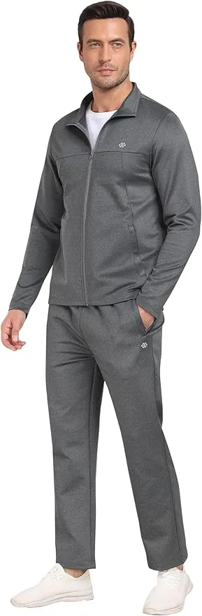 MoFiz Men's Tracksuits Set Long Sleeve Causal Full Zip Running Sports Sweatsuit For Men 2 Piece Outfits