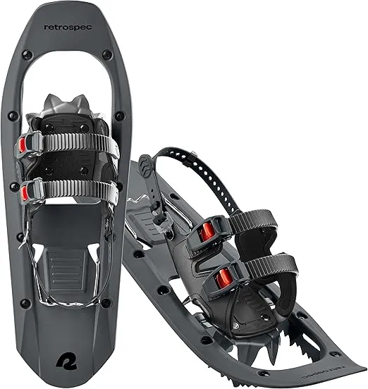 Retrospec Drifter Plus 23/25 Inch Backcountry and Mountaineering Show Shoes, Durable All Terrain with Secure Double Ratchet Binding, Steel Toe Crampons, and Heel Lifters for Winter Hiking