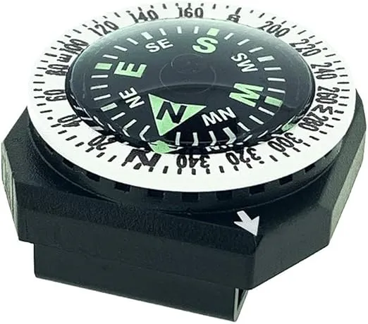 Sun Company GoCompass - Micro Orienteering Wrist Compass | Watch Band or Paracord Bracelet Compasses with Rotating Bezel