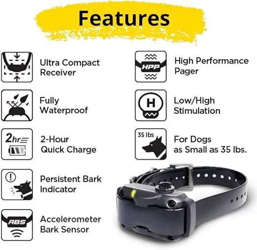 Dogtra YS600 No Bark Collar - Rechargeable, Waterproof, Durable, Lightweight - Personalize Stimulation Levels - Effective for Dogs of All Breeds and Temperaments - Bonus Grooming Glove Included