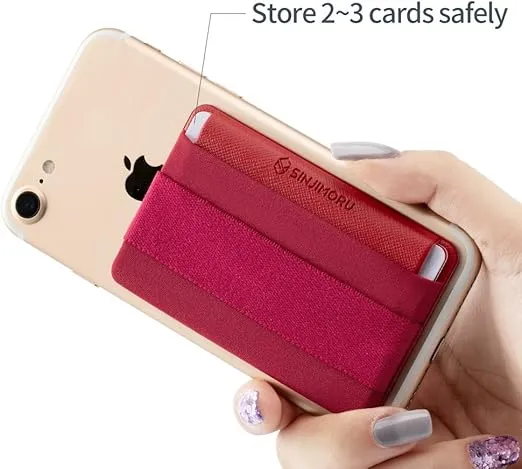Sinjimoru Phone Grip Card Holder with Flap, Phone Wallet Stick On, Adhesive Card Holder, Finger Strap for Phone, Sinji Pouch B-Flap