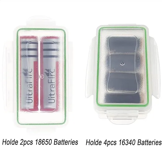 Battery Storage Case Plastic Waterproof Battery Holder 18650 Battery Case 16340 Case(4 Pack)