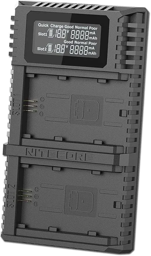 Nitecore USN4 Pro Digital QuickCharge 2.0 USB Battery Charger Compatible with Sony NP-FZ100 Batteries