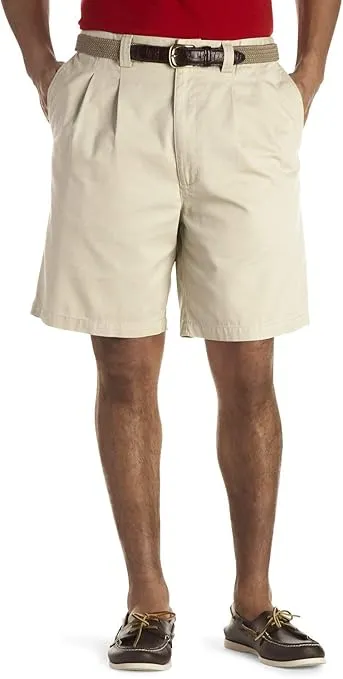 Harbor Bay by DXL Big and Tall Waist-Relaxer Pleated Shorts