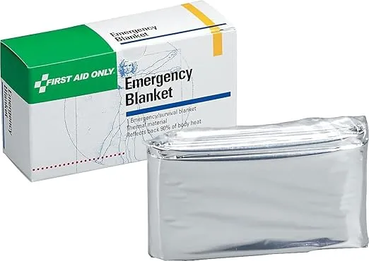 First Aid Only 21-005 Aluminized Thermal Rescue Blanket, 84 Length x 52 Width