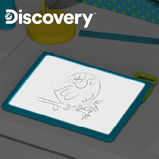 Discovery™ Glow Tracing Light-Up Art Tablet – Includes 10 Templates, 10 Blank Sheets, 6 Washable Markers| Writing Drawing Tablet for Kids| Craft Kit for Boys Girls| Doodle Board Drawing Pad Toy Gift