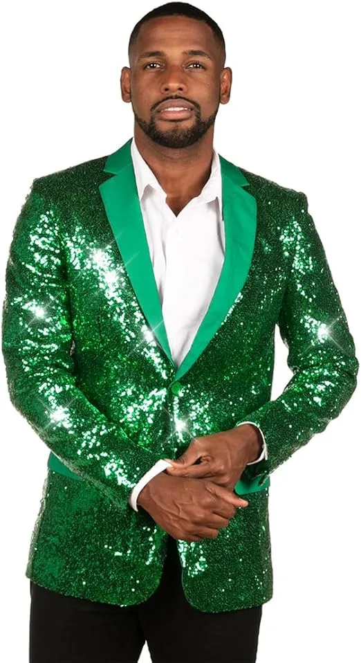 Tipsy Elves Men's Colorful Allover Sequin Blazers - Shiny Holiday New Years Ever Jackets