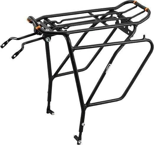 Ibera Bike Rack - Bicycle Touring Carrier Plus+ for Disc Brake/Non-Disc Brake Mount, Fat Tire Bikes, Frame-Mounted for Heavier Top & Side Loads, Height Adjustable for 26"-29" Frames
