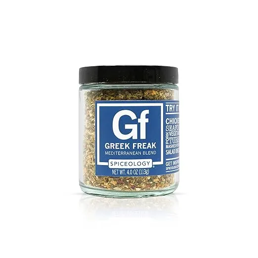 Spiceology - Greek Freak Mediterranean Spice Blend - All-Purpose Rubs, Spices and Seasonings - Use On: Chicken, Chickpeas, Beef, Seafood, Pork, Vegetables, Turkey, Potatoes and Salad Dressing - 4 oz