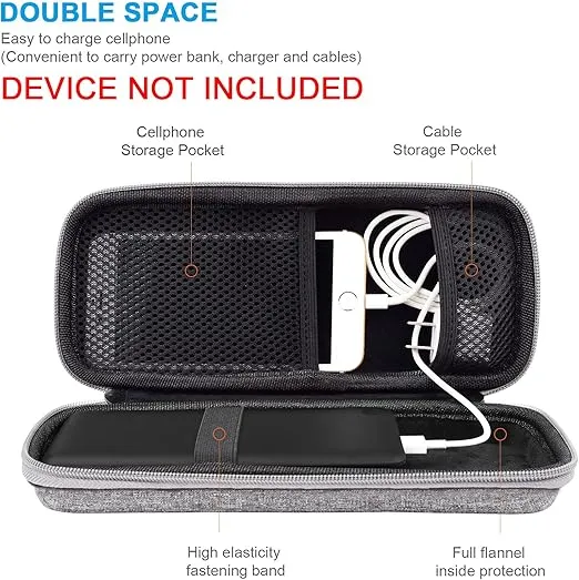Powerbank Hard Travel Case Compatible RAV Power 26800/20100/20000mAh, Anker Power Core 26800mAh/ PowerCore +26800mAh, ROMOSS 30000mAh, Miady Charger, Ekrist, Lab599 Tx500 Radio(Light Grey)