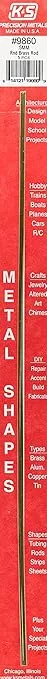 K&S 9860 Round Brass Rod, 0.5mm OD x 300mm Long, 5 Pieces, Made in The USA