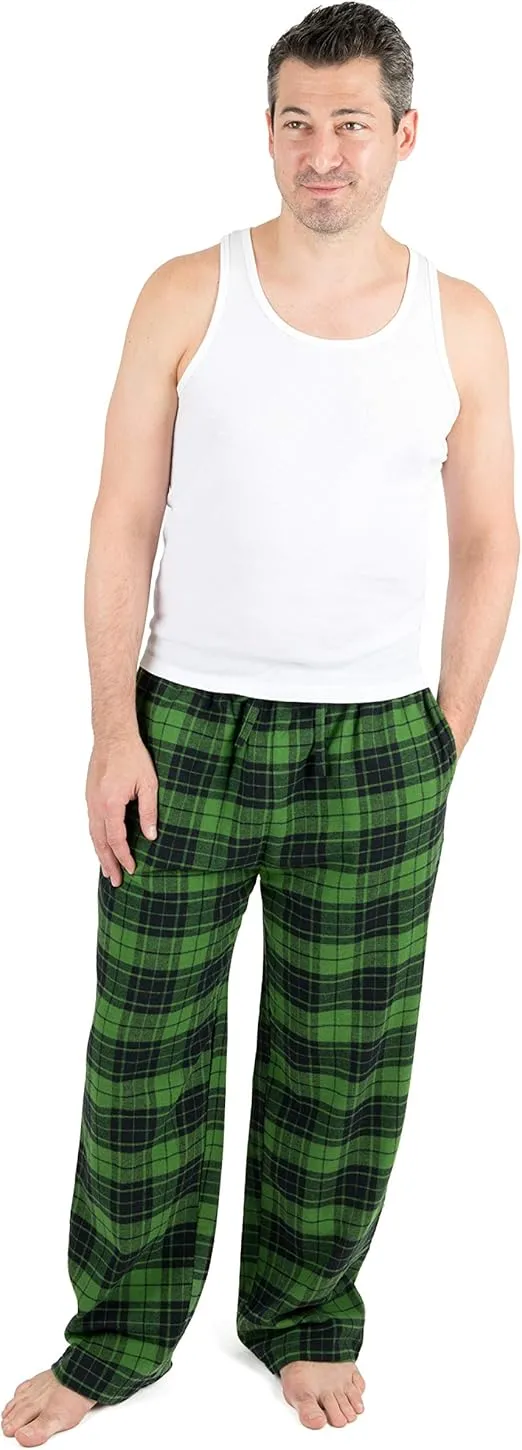 Leveret Mens Pajama Pants Cotton Flannel Sleep Pj Bottoms Variety of Colors (Size Small-6X-Large) Added Plus Sizes